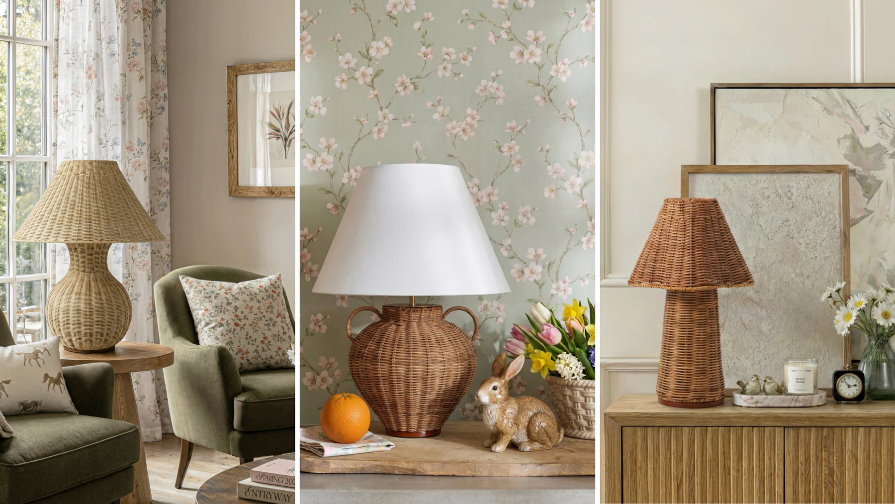 7 Wicker Table Lamps Designed for Refined Spring Interiors
