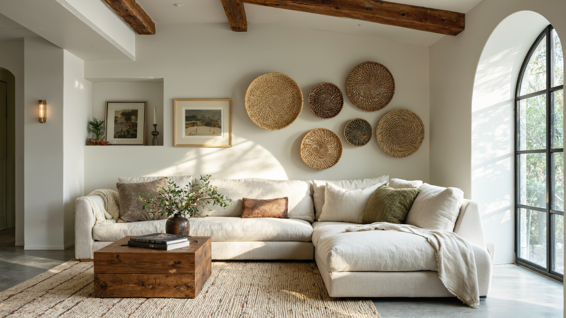How to Decorate a Large Wall Living Room with Autumn Charm
