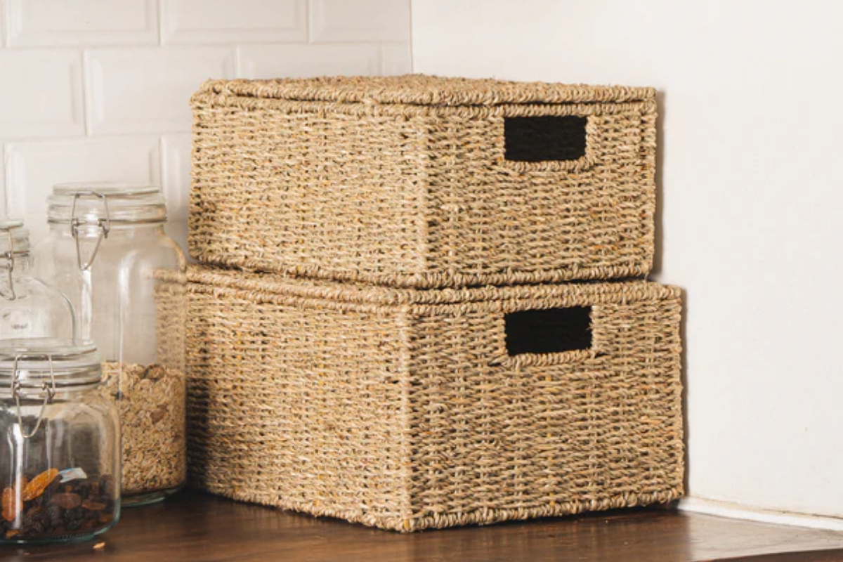 Best-Selling Natural Seagrass Basket with Lid from Artera Home