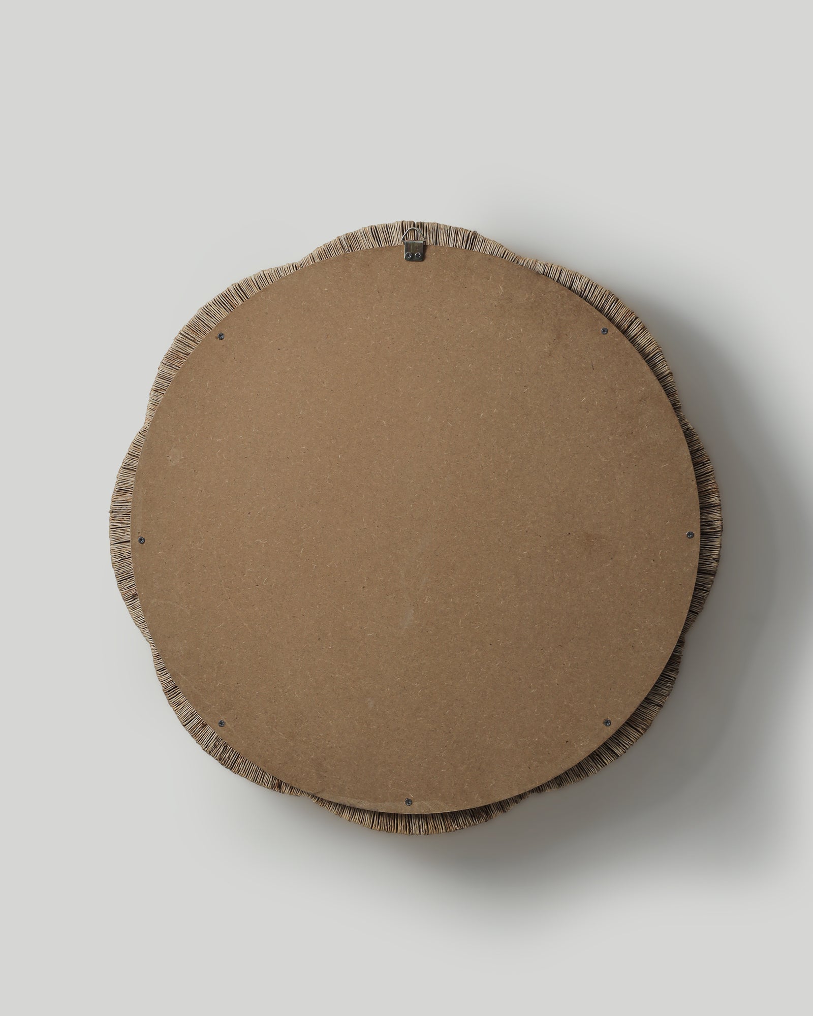 Bud-edge Jute Round Mirror