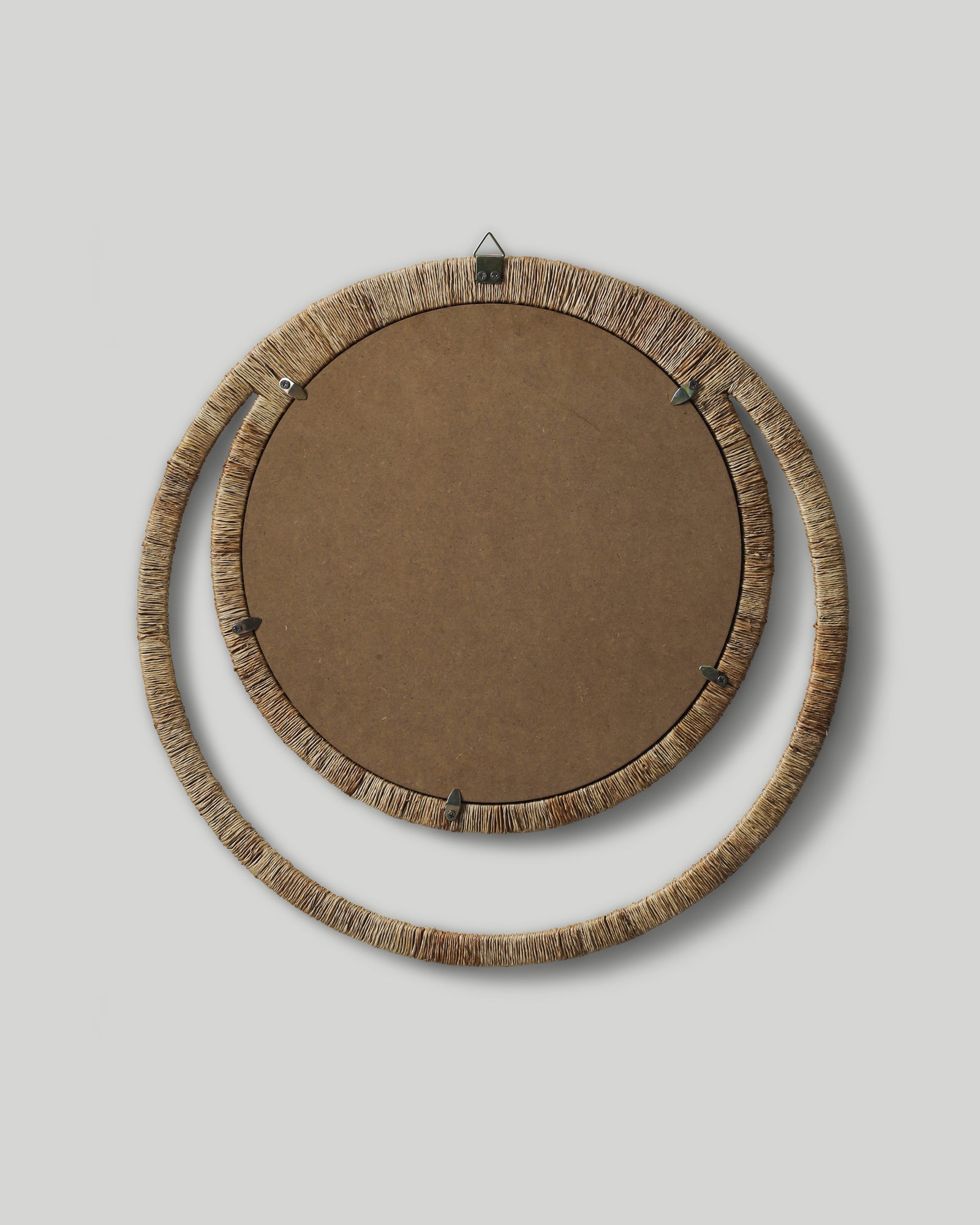 Double-orbit Jute Round Mirror