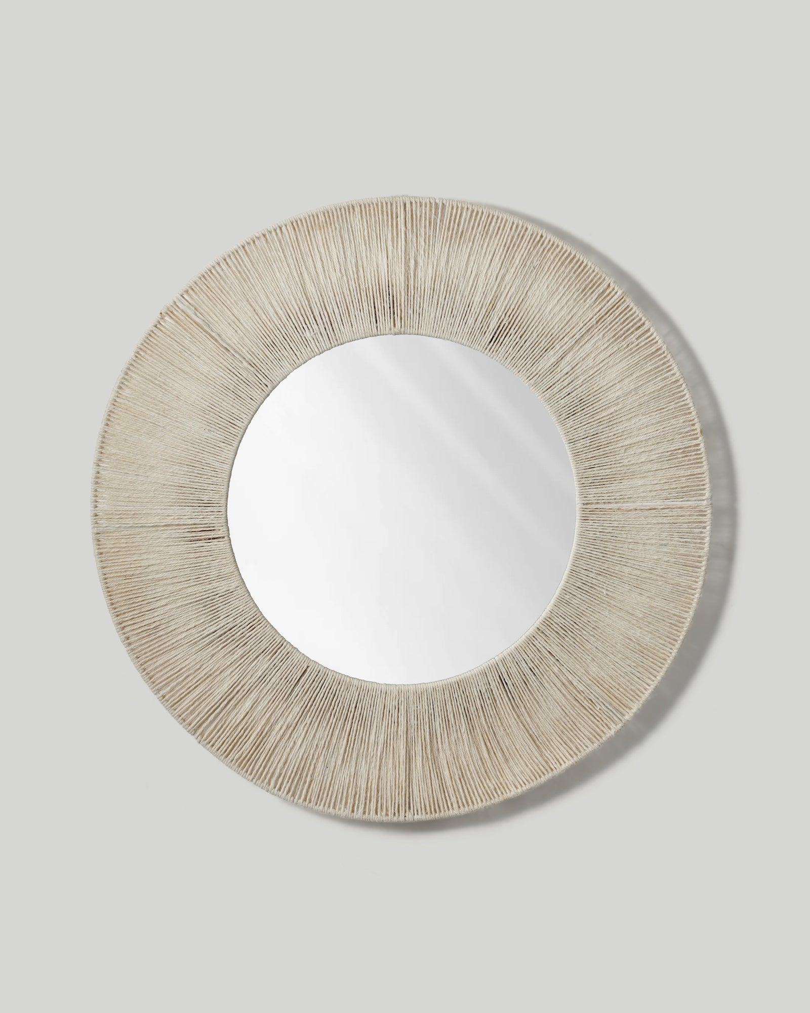 Radial Jute Round Mirror