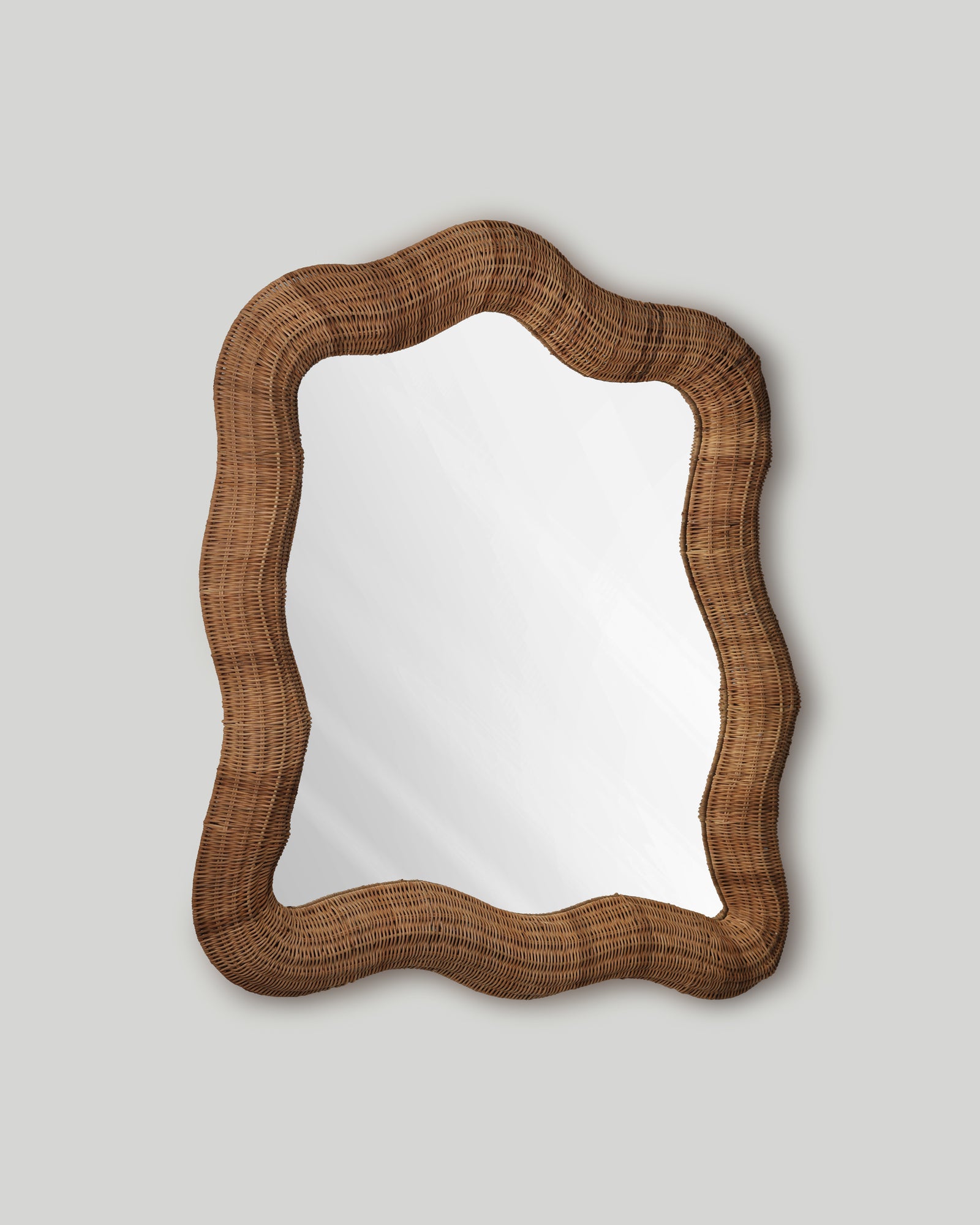 Flowing-wave Rattan Wall Mirror