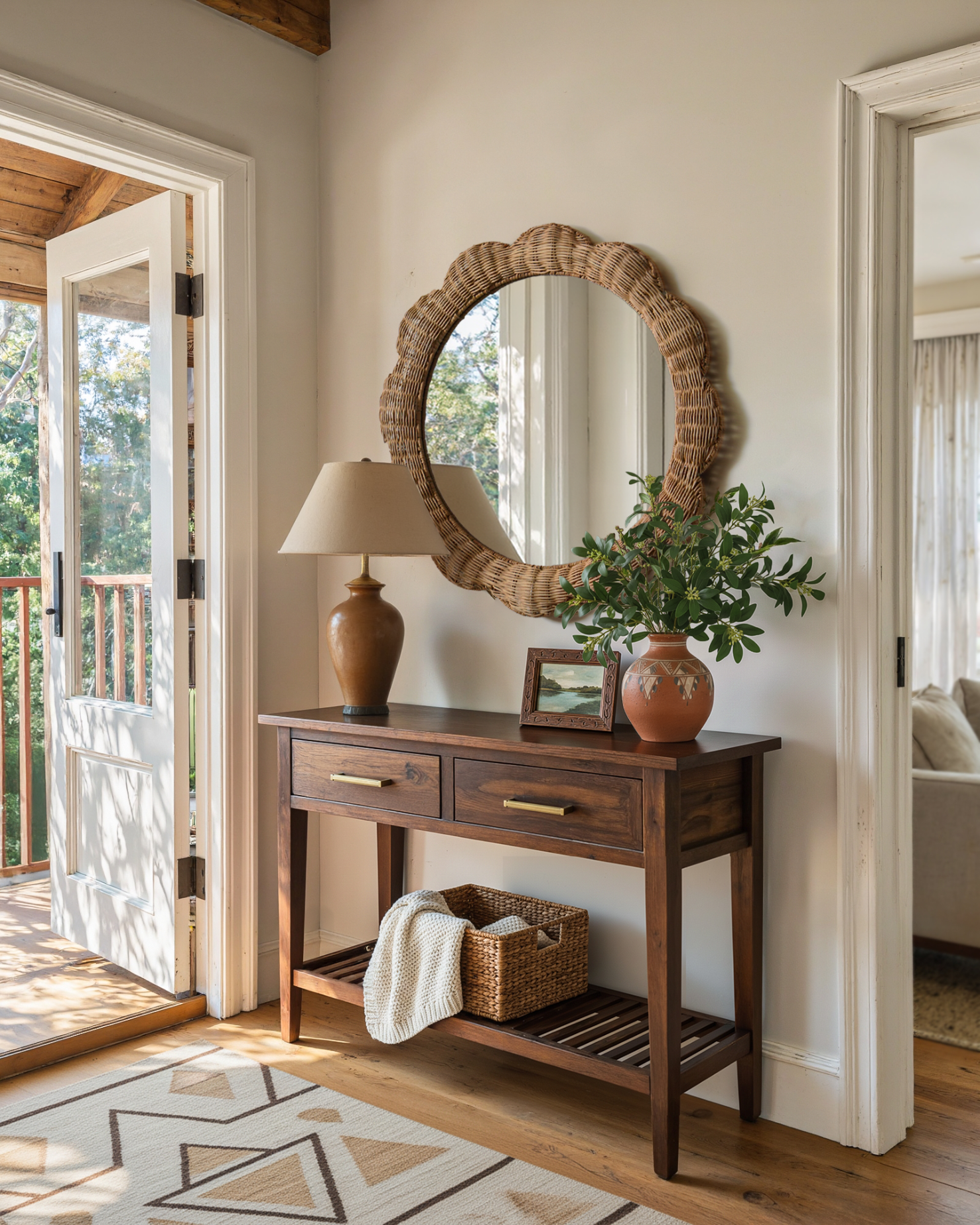 Bud-edge Round Mirror