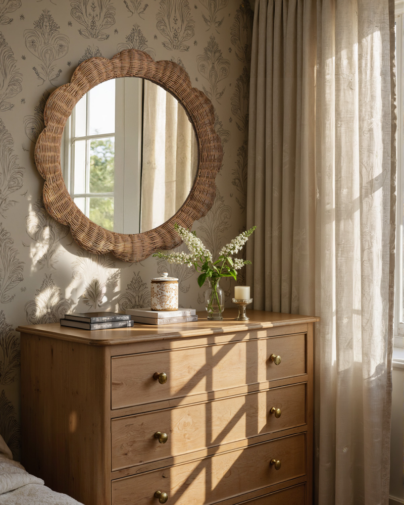 Bud-edge Round Mirror