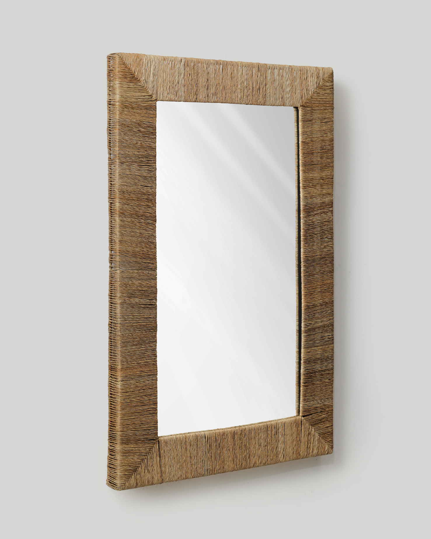 Natural Wrapped Rectangle Mirror