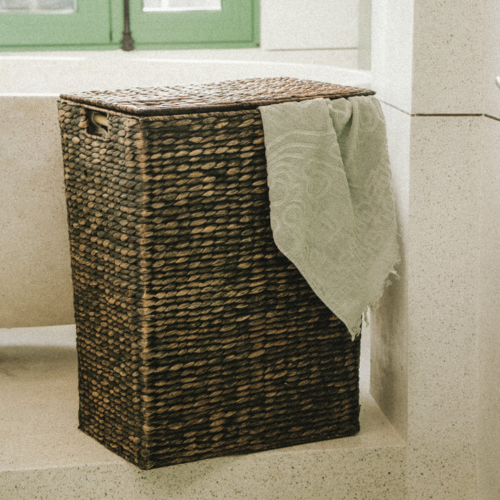 Large Water Hyacinth Laundry Basket With Lid from artera home