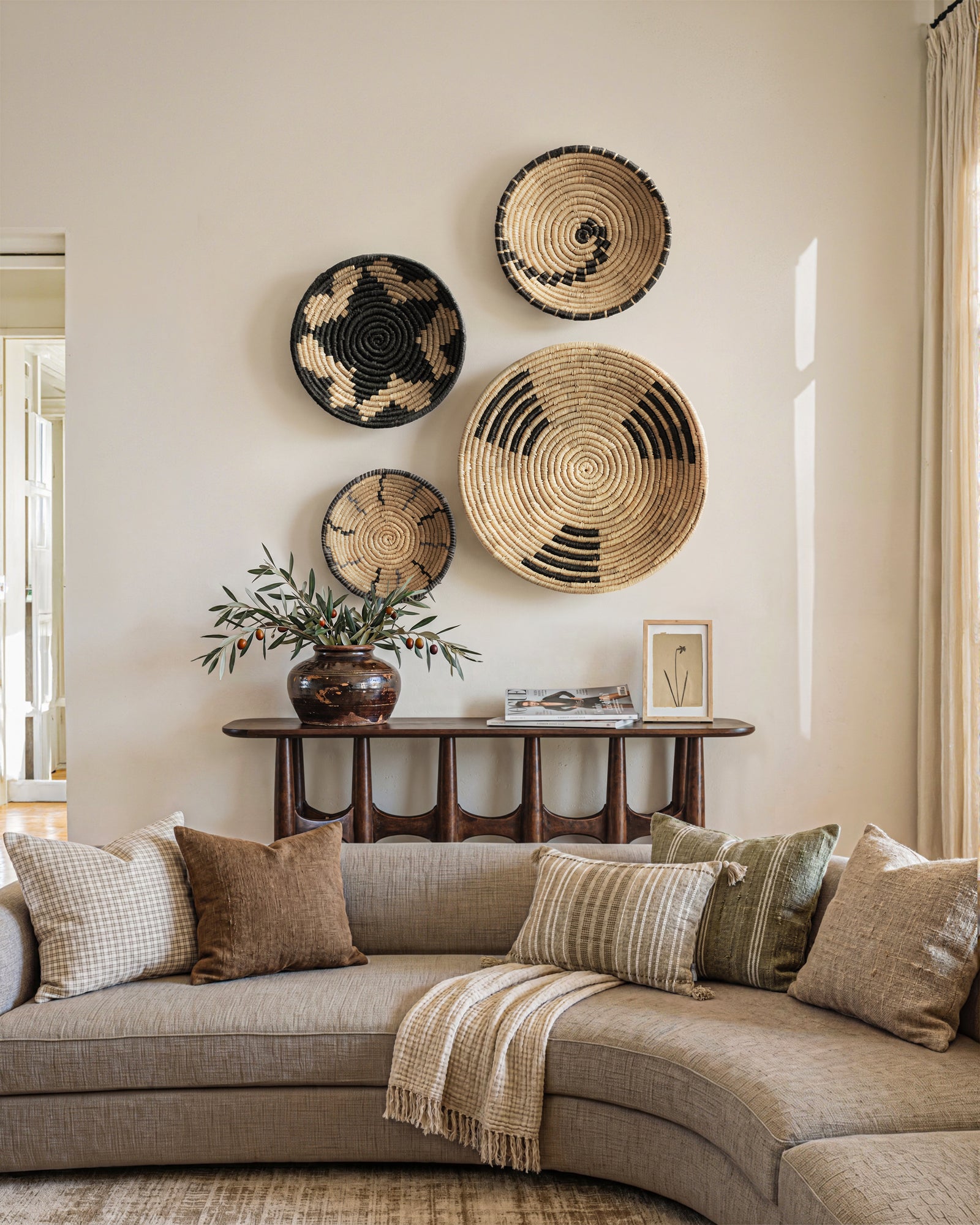 Intricate Natural Woven Wall Art- Set of 4