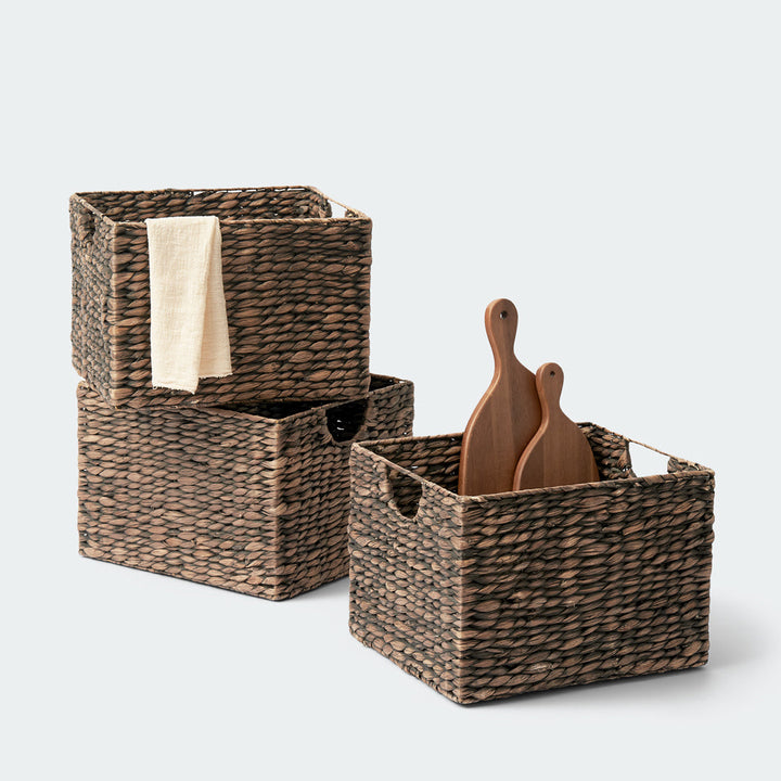 Artera Home Dark Cube Wicker Basket Set of 7