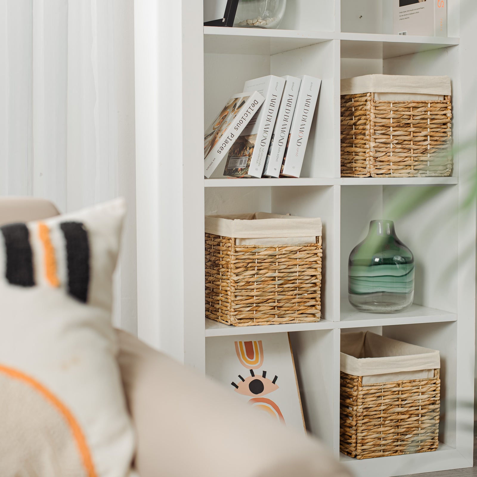Foldable Rectangular Wicker Basket