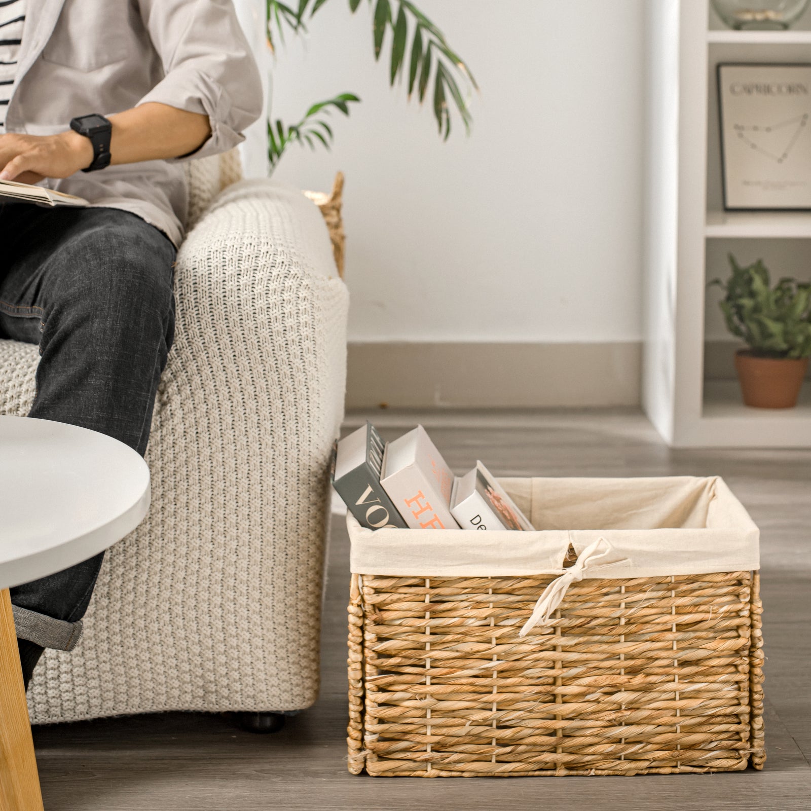 Foldable Rectangular Wicker Basket