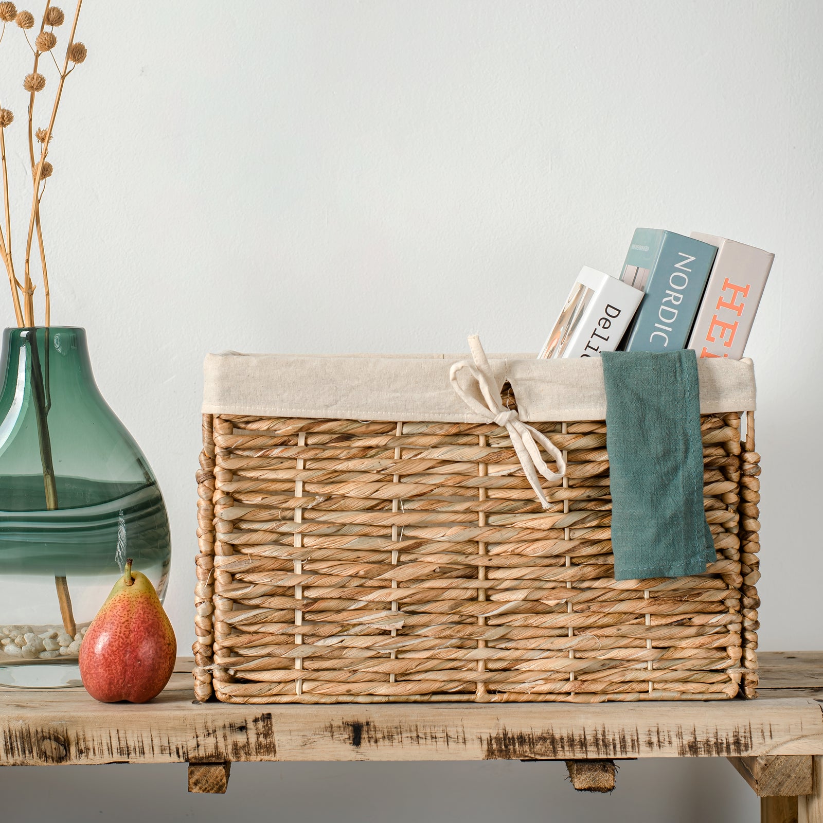 Foldable Rectangular Wicker Basket