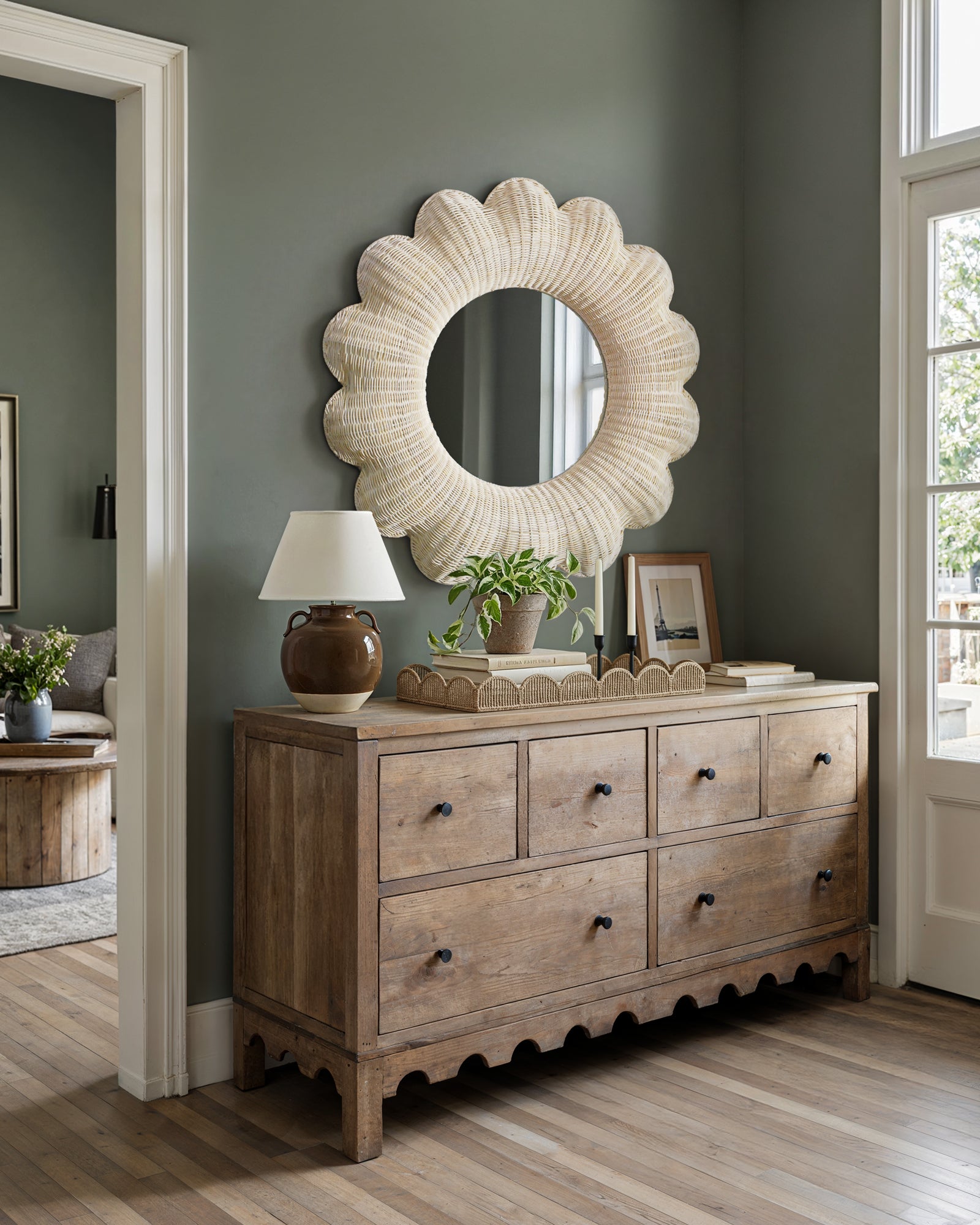 Petal Bloom Round Mirror