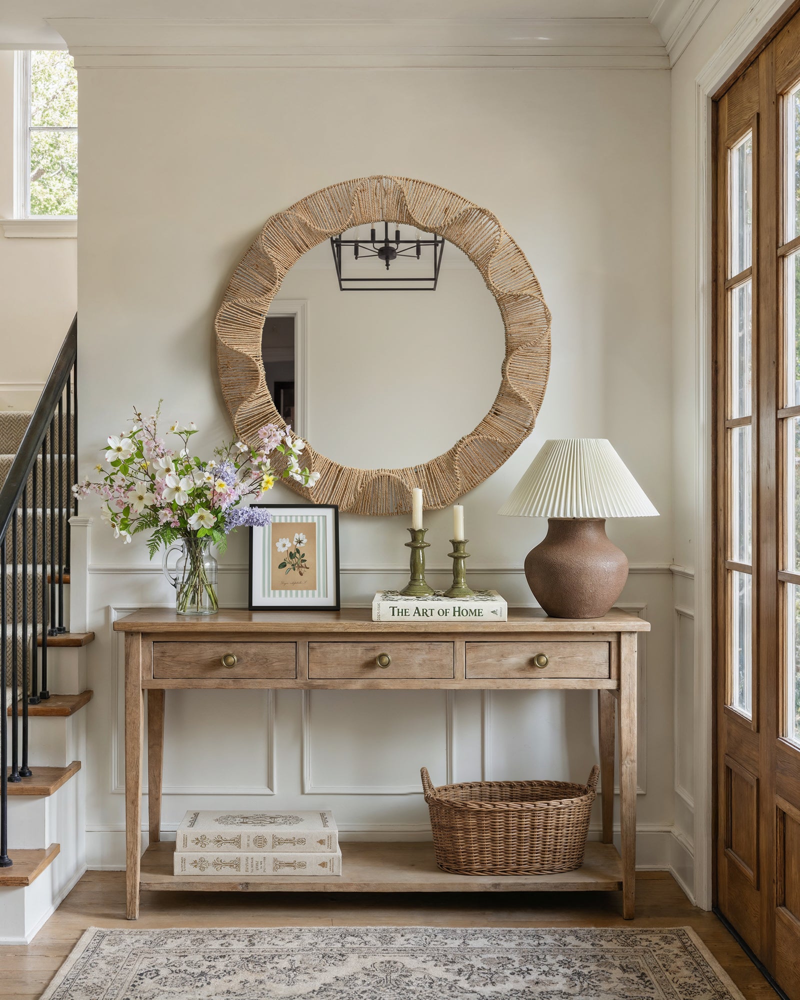 Pleated-wave Round Mirror