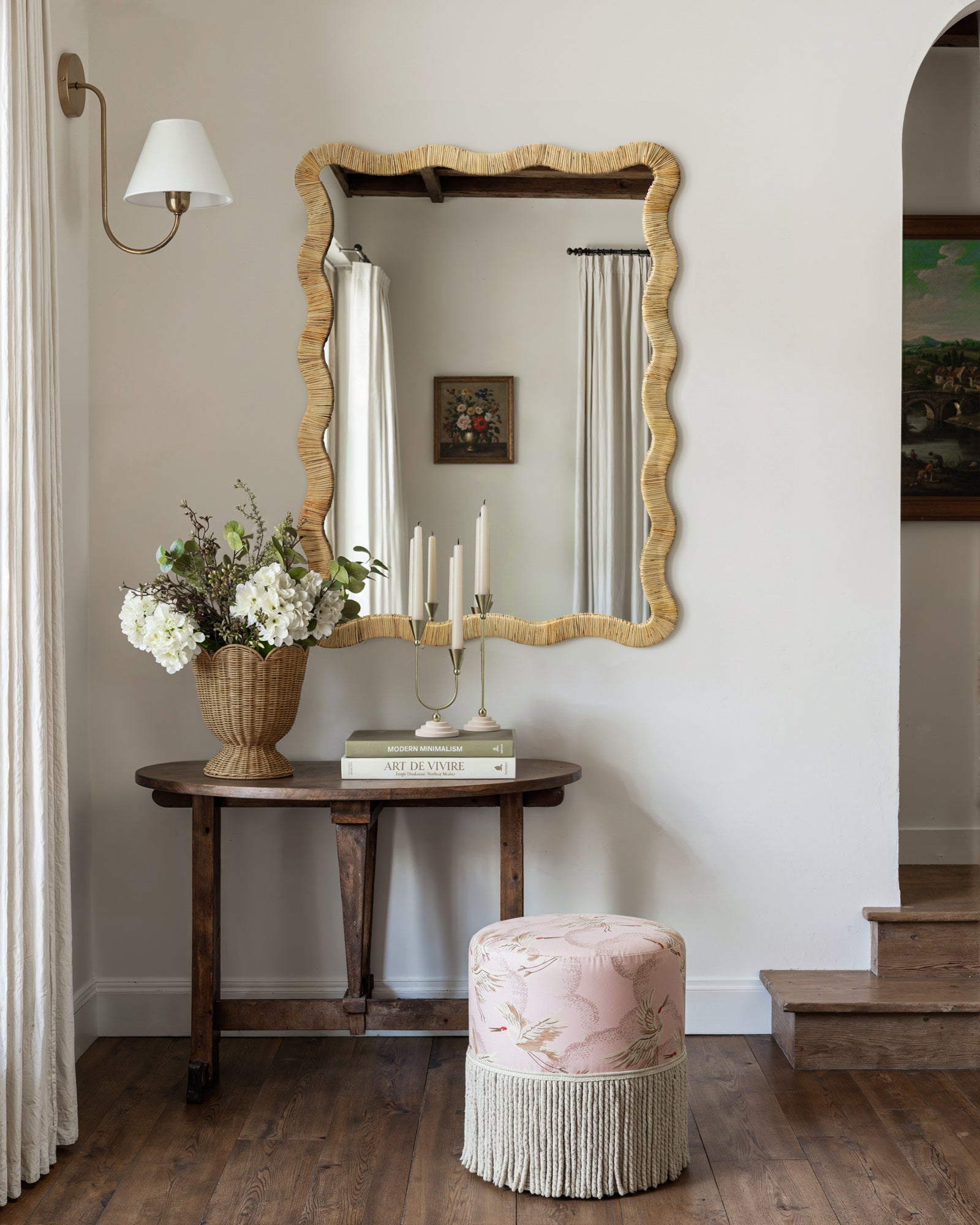 Wavy Scallop Rectangular Wall Mirror