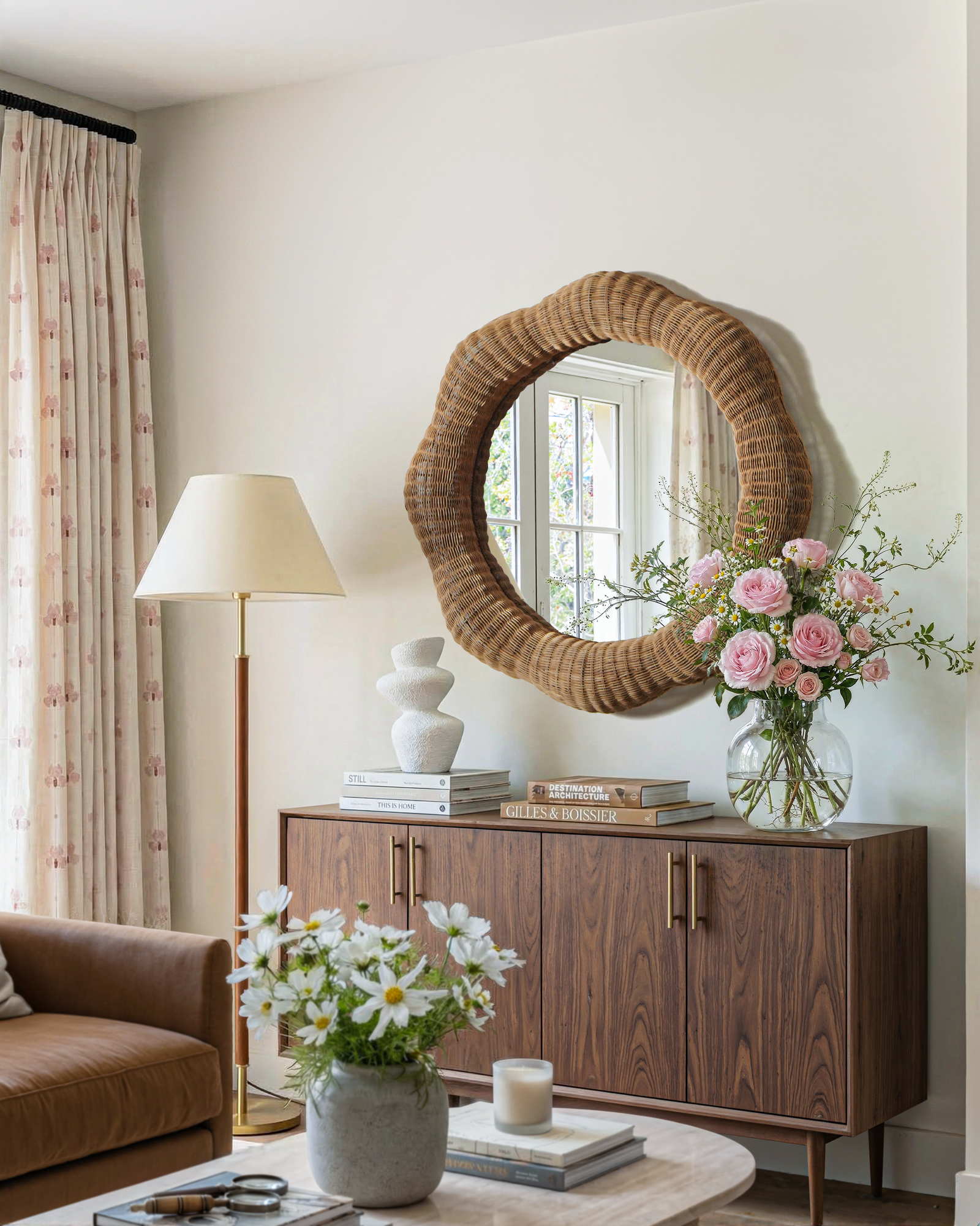 Soft-scallop Round Mirror