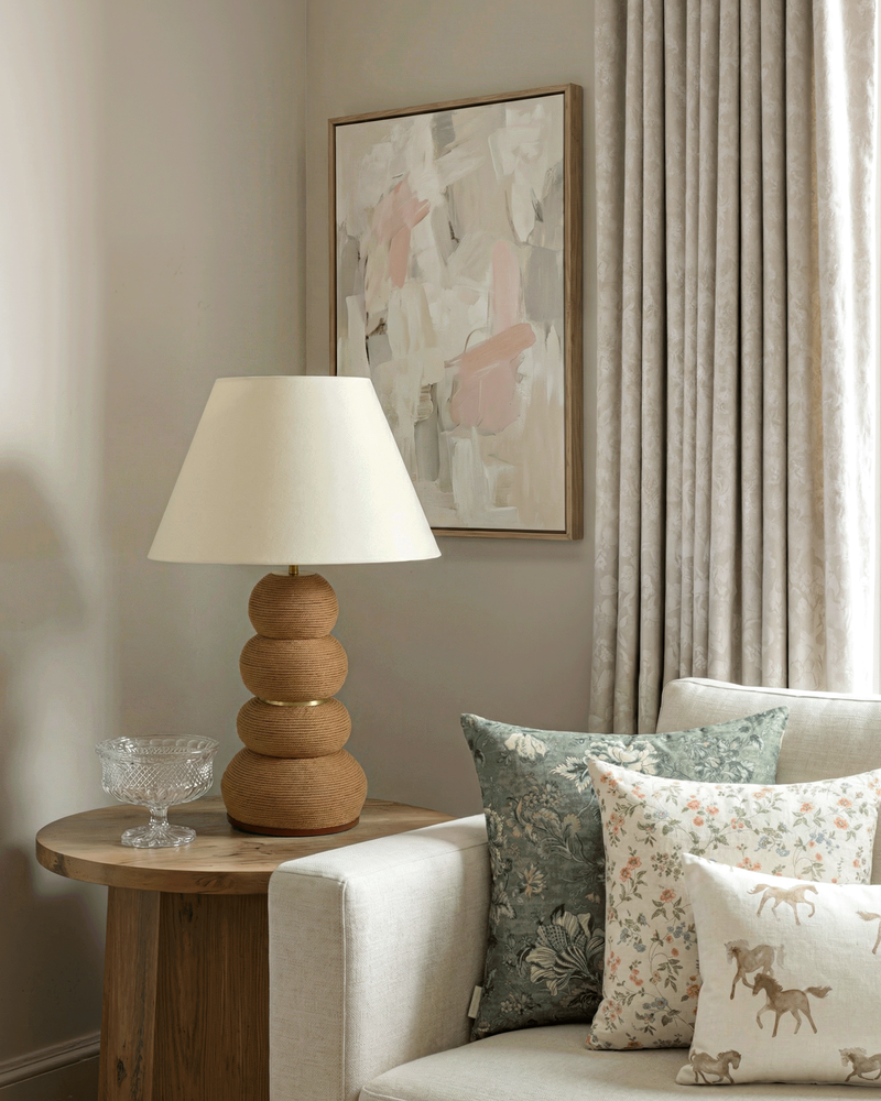 Stacked Jute Rope Ball Table Lamp