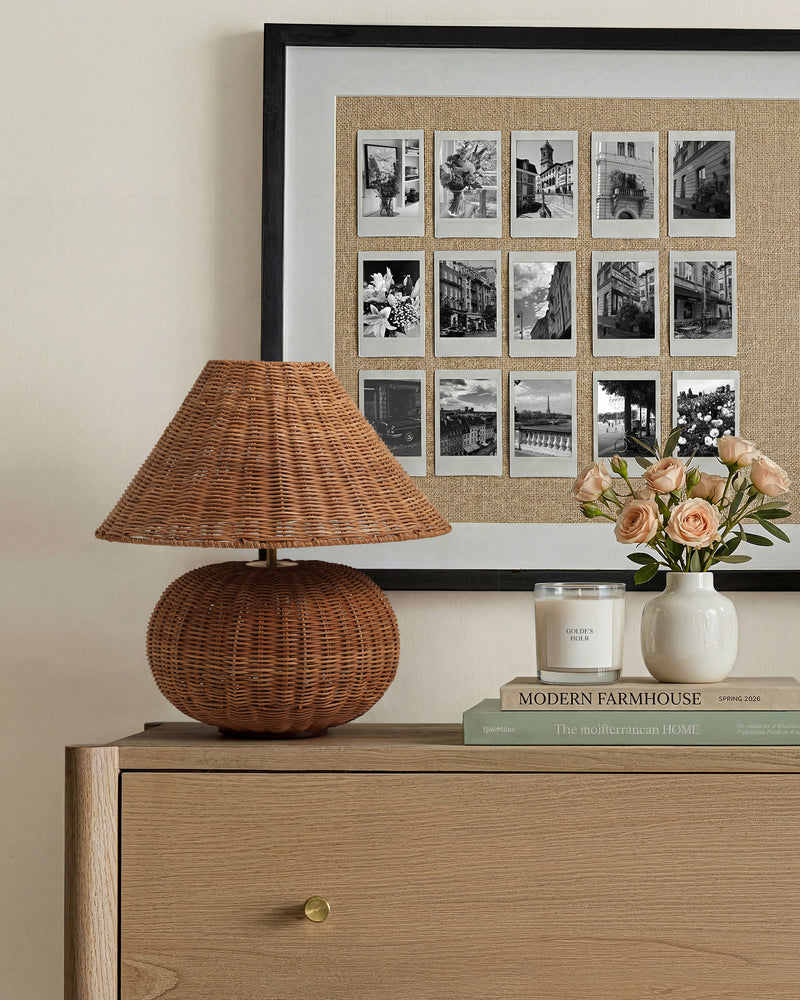 Rattan Globe Table Lamp