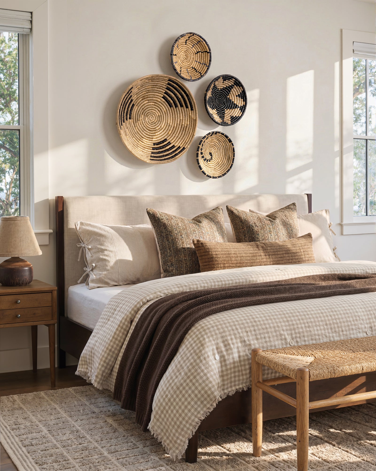 Intricate Natural Woven Wall Art- Set of 4