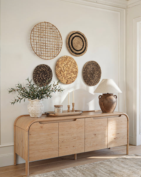 Seagrass and Water Hyacinth Wall Basket Decor - Set of 5 - Artera Home