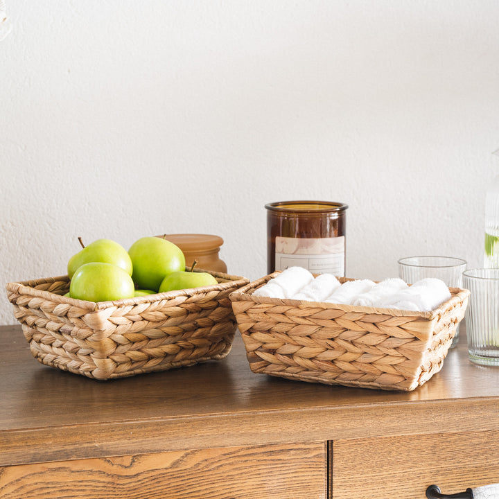 Arrow Brown Water Hyacinth Wicker Basket Set