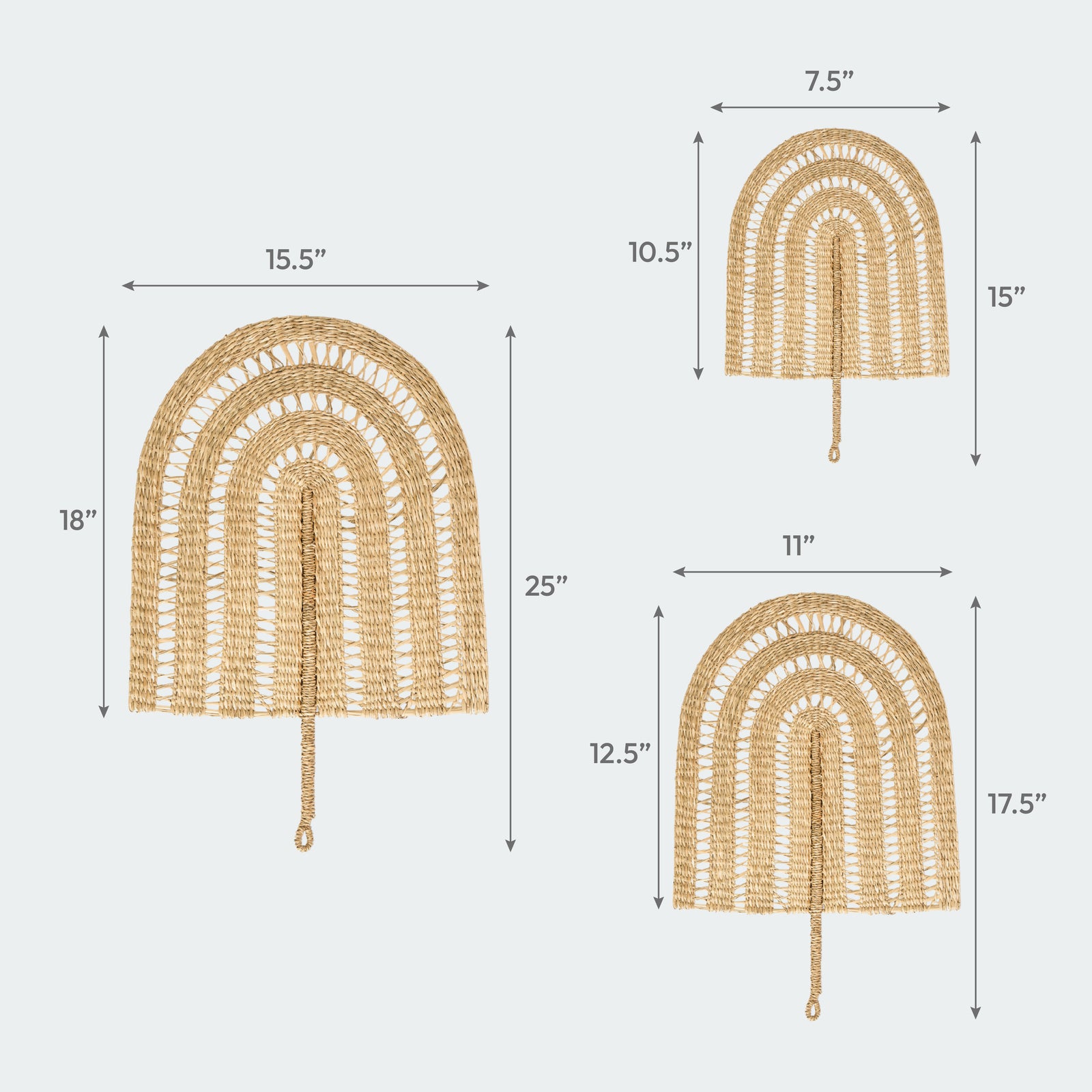 Seagrass Arch Wall Decor - Set of 3