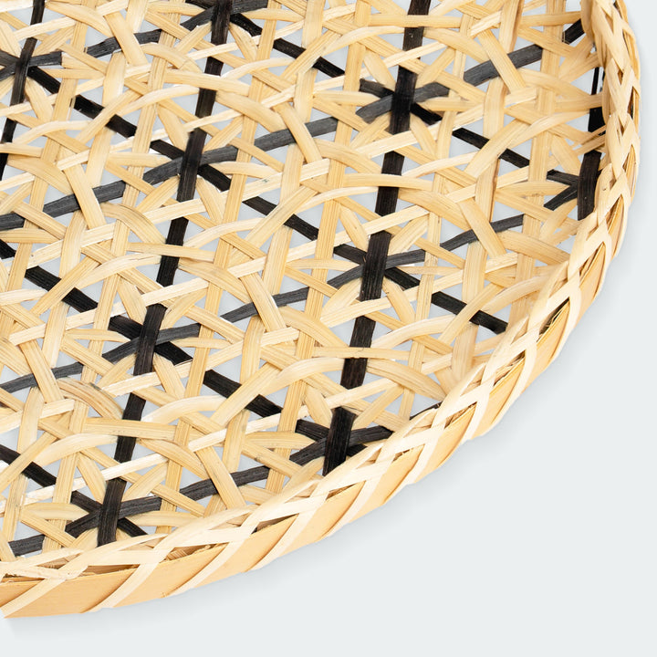 Black Geometric Rattan Wall Basket Decor Set from Artera Home