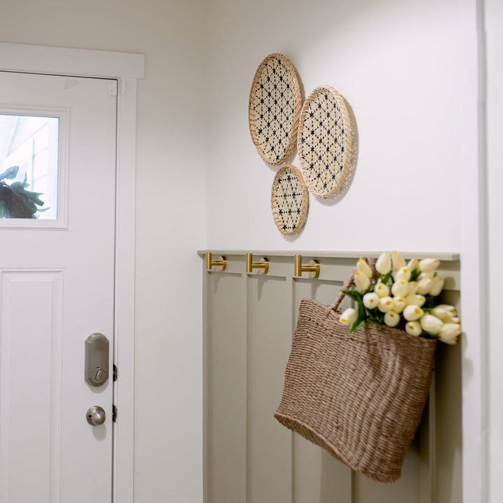 Black Geometric Rattan Wall Basket Decor Set from Artera Home