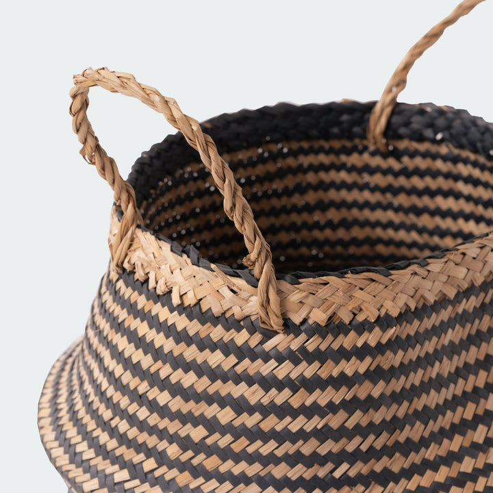 Bold Pattern Seagrass Wicker Planter Vase Set of 3 - Artera Home