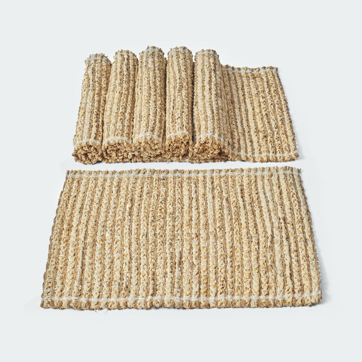 Braided Rectangular Seagrass Woven Placemat Set Of 6 from Artera Home