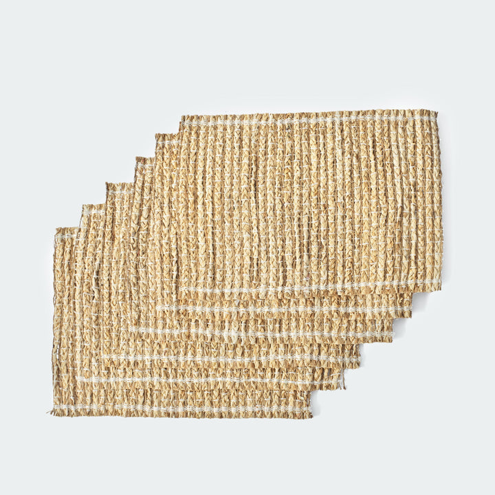 Braided Rectangular Seagrass Woven Placemat Set Of 6 from Artera Home