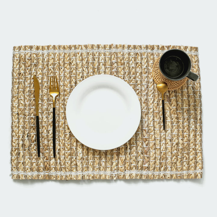 Braided Rectangular Seagrass Woven Placemat Set Of 6 from Artera Home