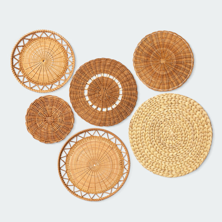Brown Rattan Water Hyacinth Wall Basket Set from Artera Home