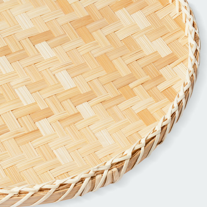 Circular Neutral Bamboo Wall Basket Decor Set from Artera Home