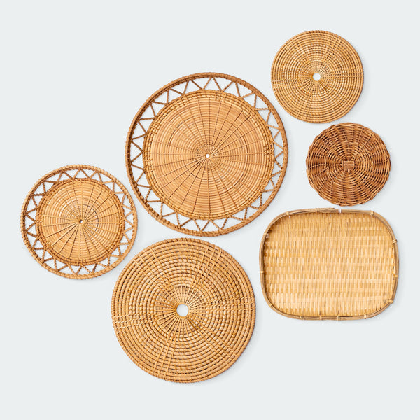 Circular and Oval Wall Basket Decor Set of 6 from Artera Home