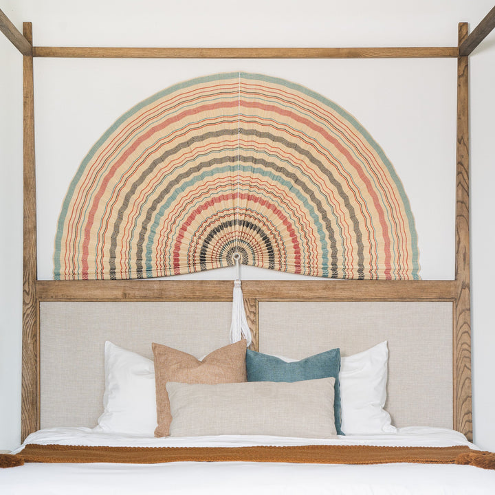 Colorful Stripe Bamboo Folding Fan Wall Decor by Artera Home