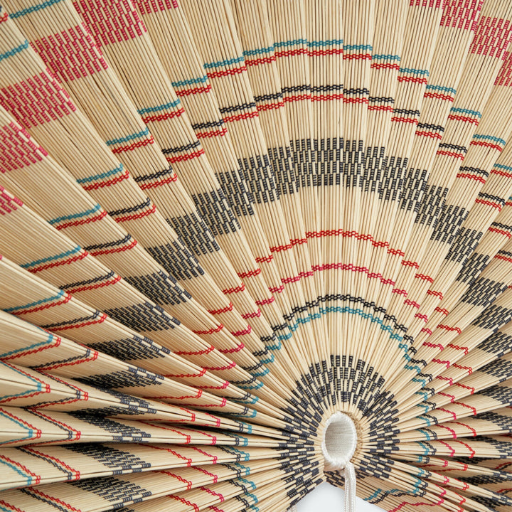 Colorful Stripe Bamboo Folding Fan Wall Decor by Artera Home