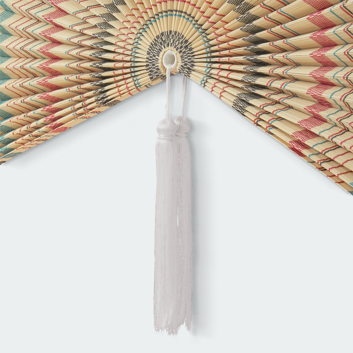 Colorful Stripe Bamboo Folding Fan Wall Decor by Artera Home
