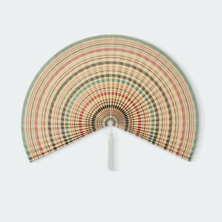 Colorful Stripe Bamboo Folding Fan Wall Decor by Artera Home