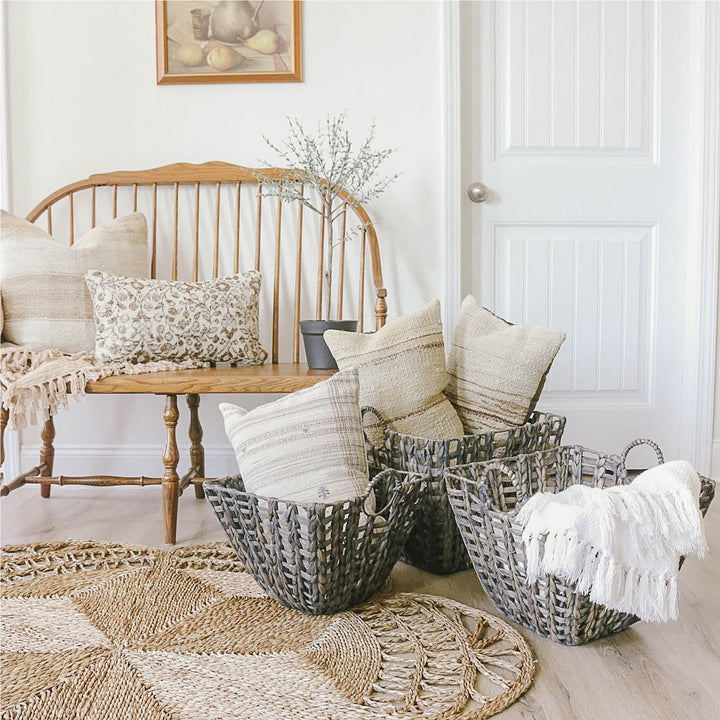 Dark Brown Open-weave Basket Set with Handles from Artera Home