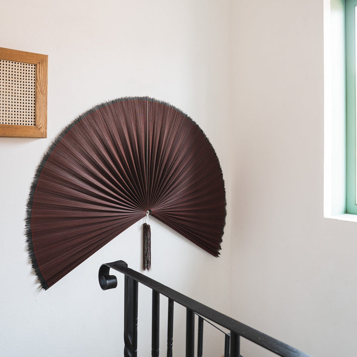 Deep Red Bamboo Folding Fan Wall Decor from Artera Home