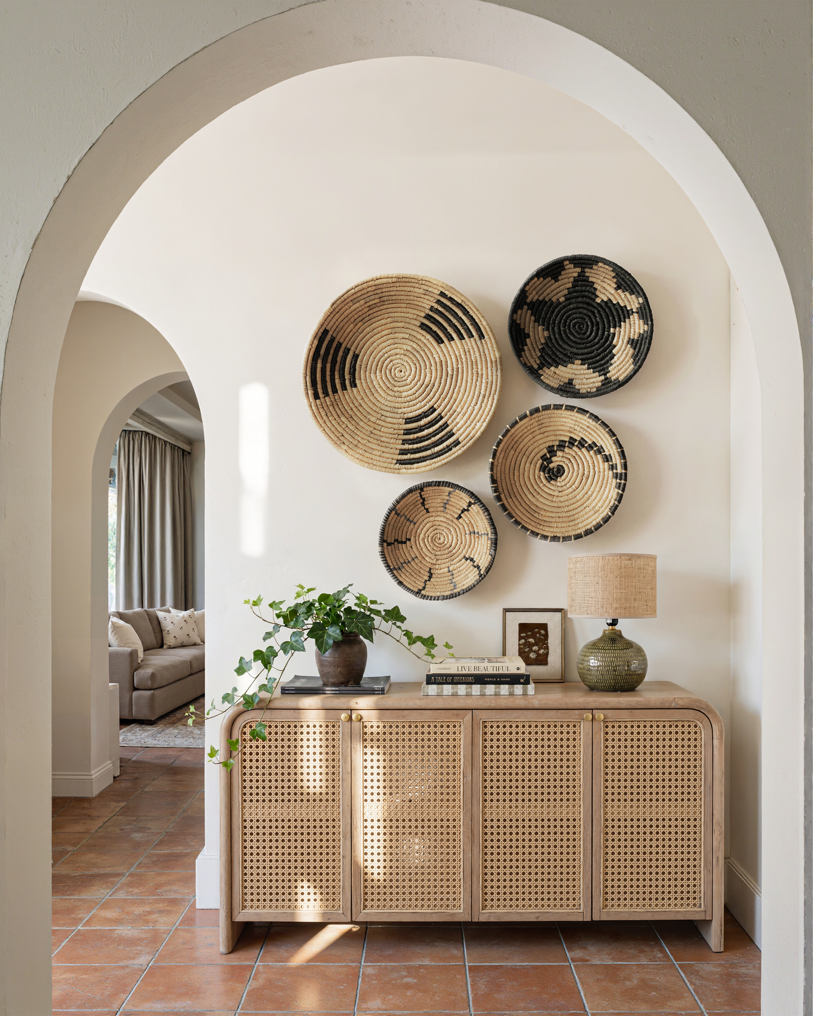 Intricate Natural Woven Wall Art- Set of 4