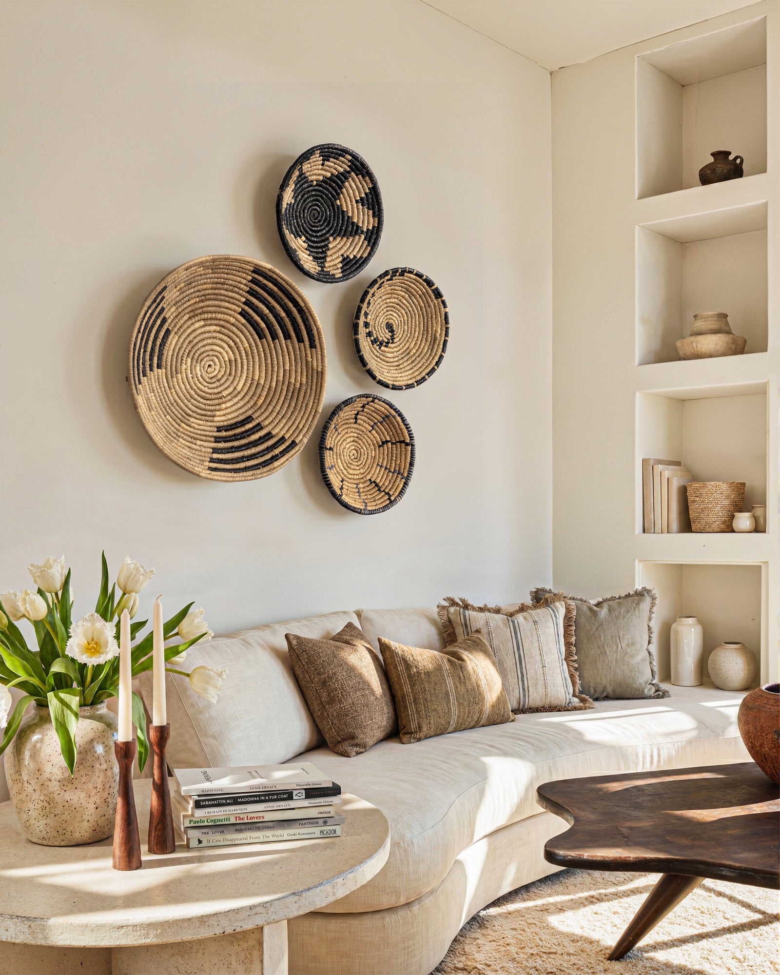 Intricate Natural Woven Wall Art- Set of 4