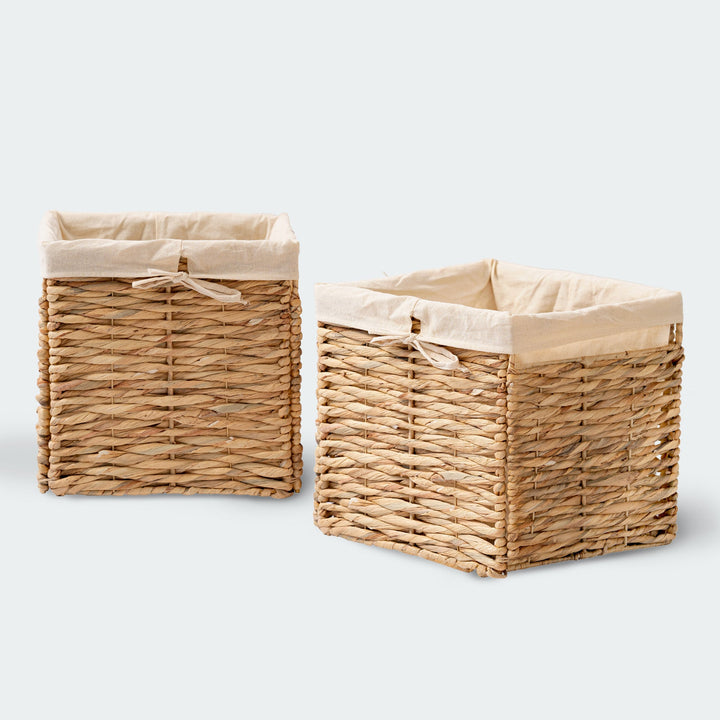 Foldable Water Hyacinth Wicker Basket Set of 2 from Artera Home