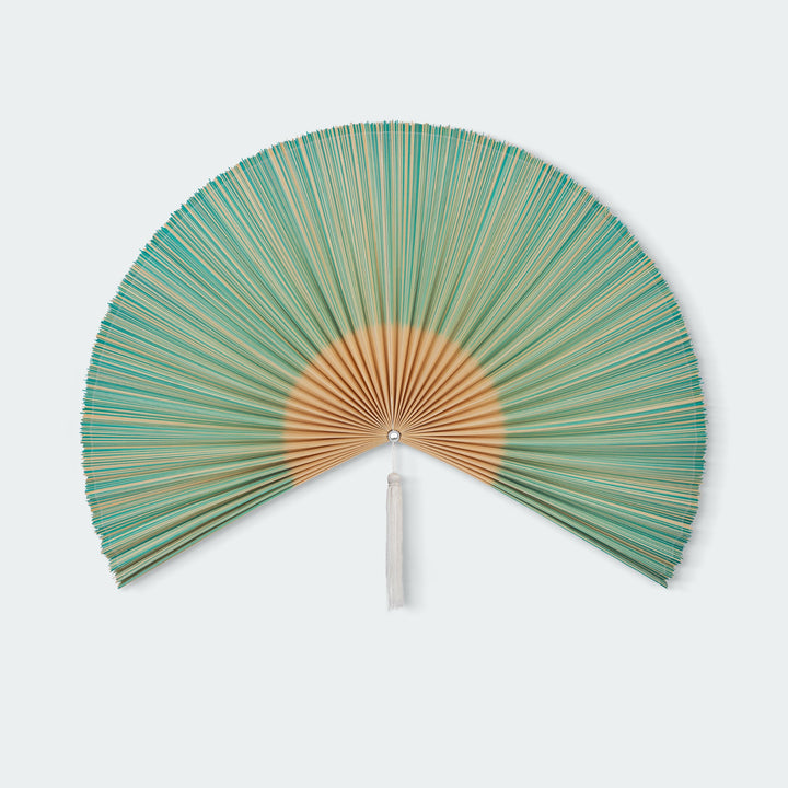 Green and Brown Bamboo Folding Fan Wall Decor - Artera Home