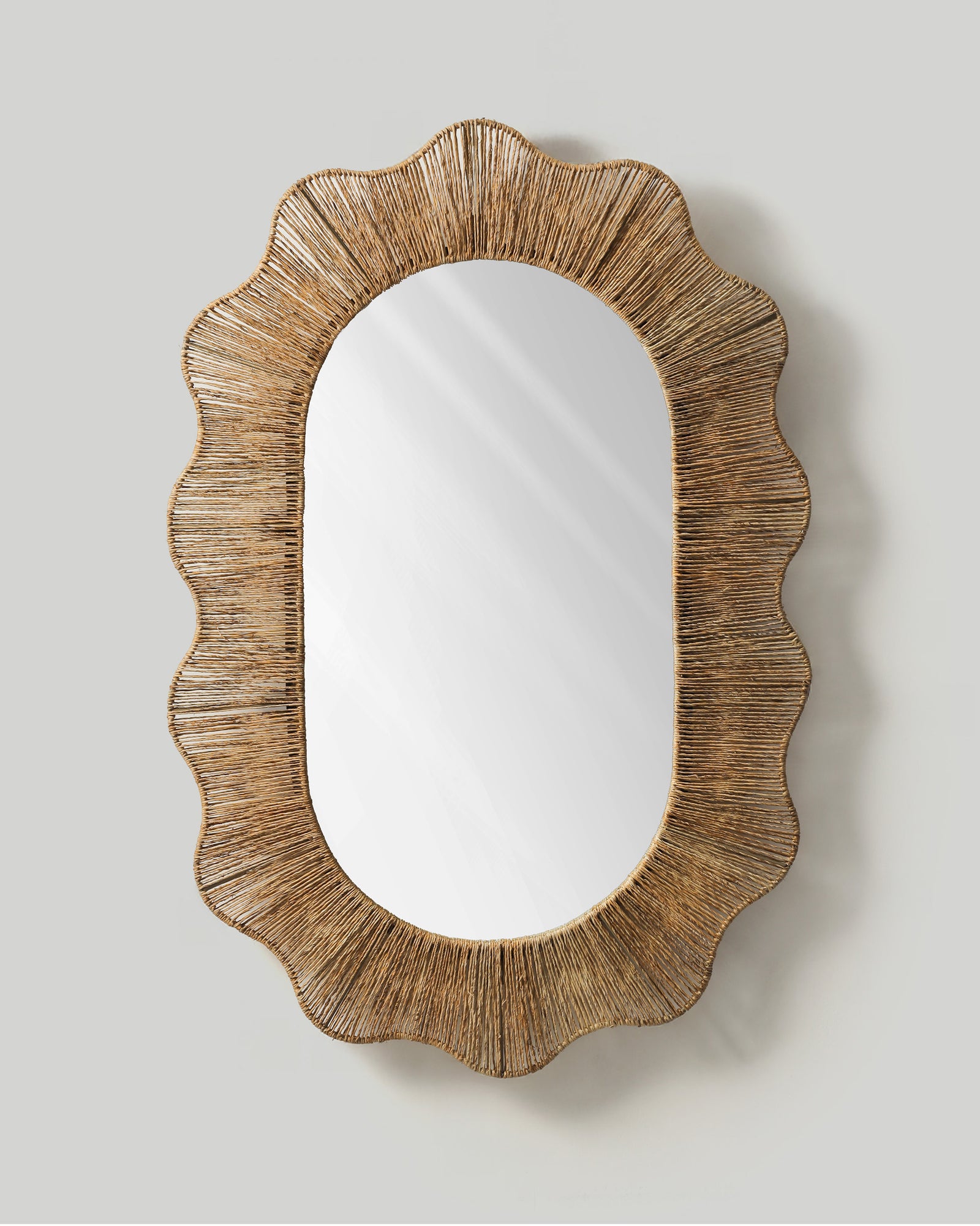 Fluted-wave Oval Mirror