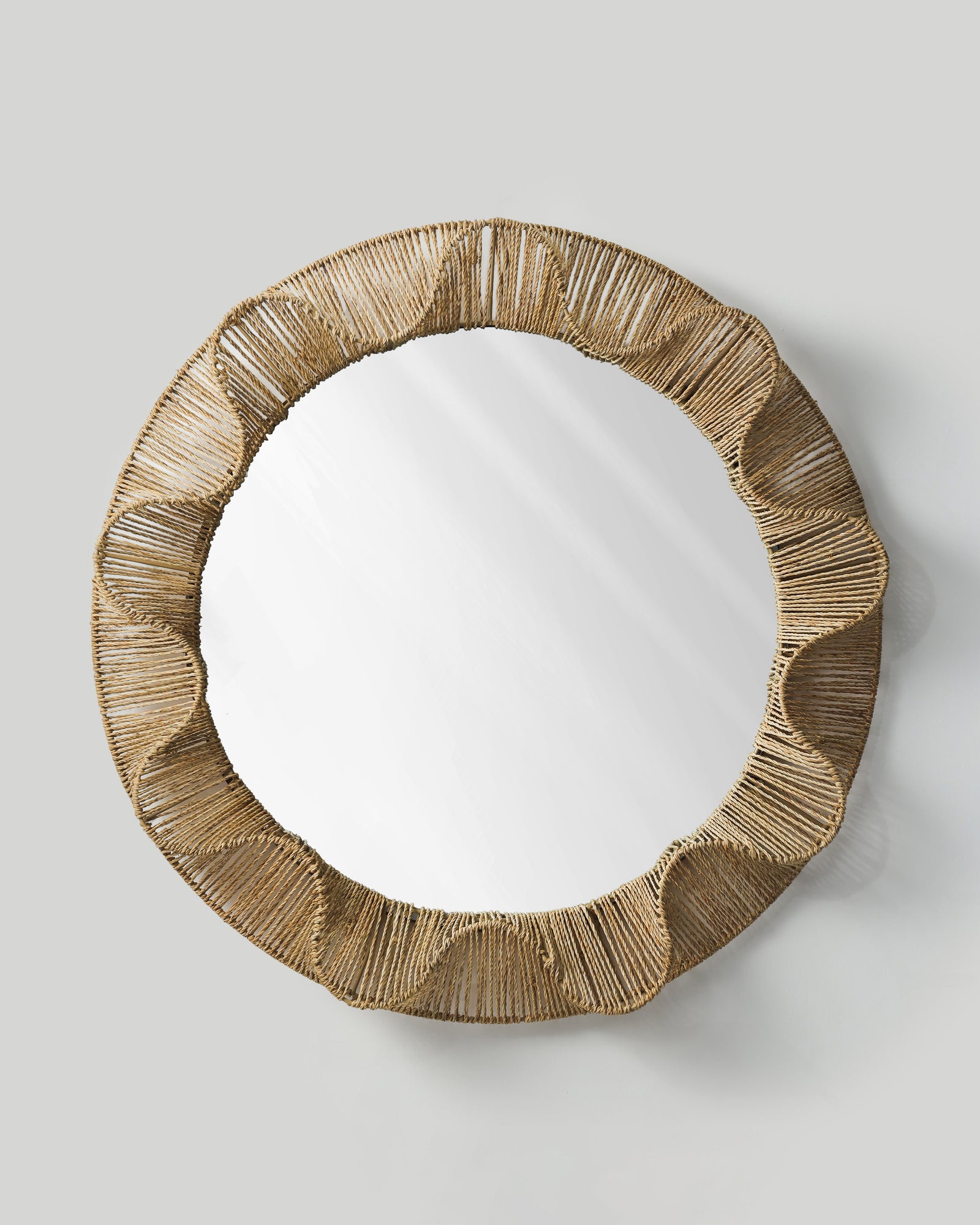Pleated-wave Round Mirror