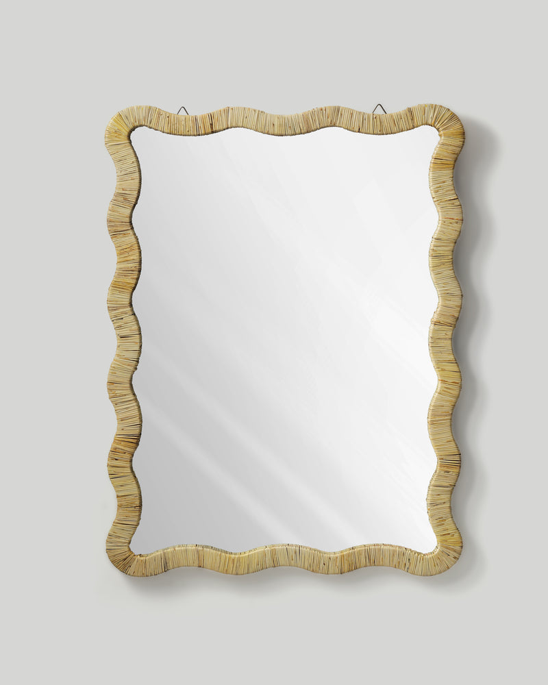 Wavy Scallop Rectangular Wall Mirror