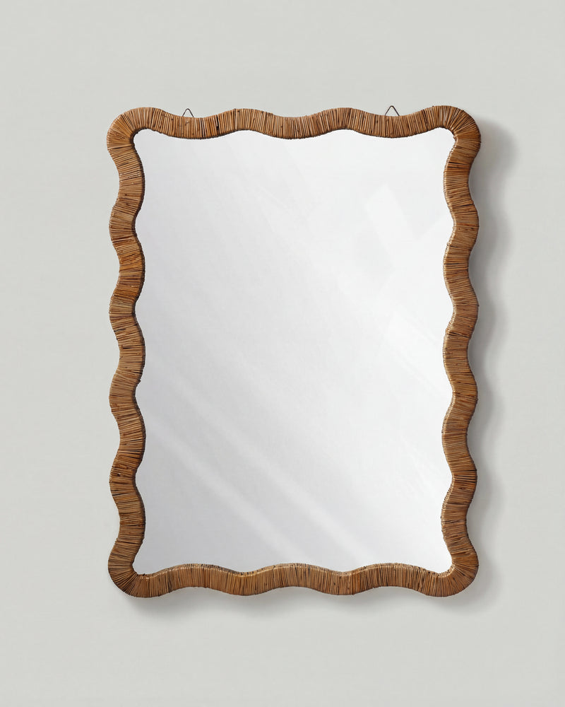 Wavy Scallop Rectangular Wall Mirror