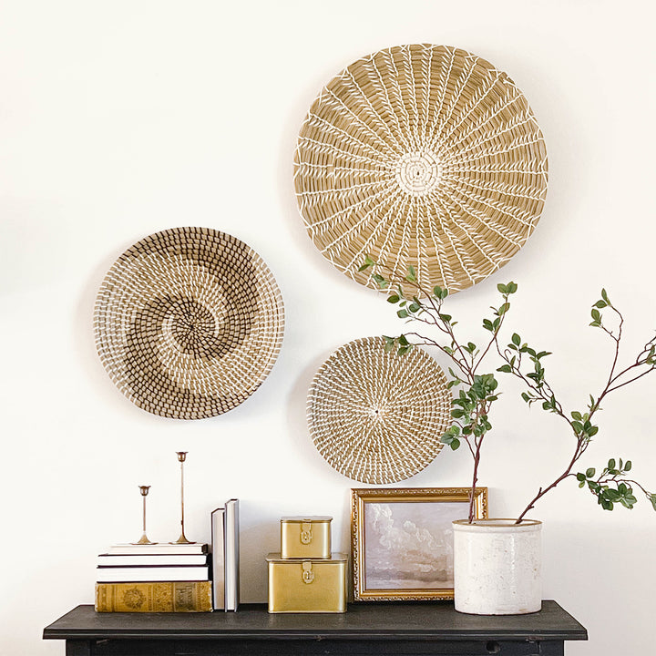 Minimalist Natural Seagrass Wall Basket Set of 3 from Artera Home